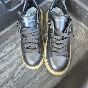 Alexander McQueen Black With Bubble Sole Sneakers Sleek Design